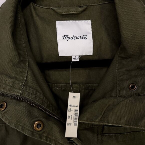 Madewell Dispatch Jacket Military Style Green Cotton Canvas Small Oversized - Picture 8 of 13